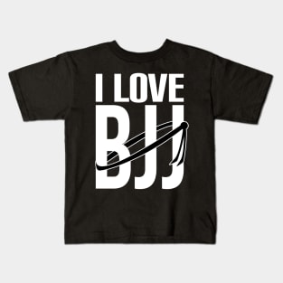 I love bjj - brazilian jiu jitsu black belt Kids T-Shirt